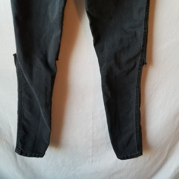 ASOS Black Jeans Distressed Knee Holes Womens Size 26X30 - Picture 2 of 10